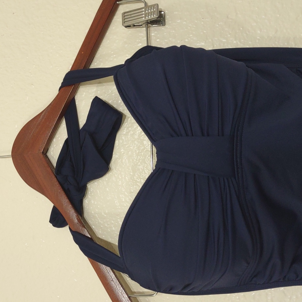 SLIGHTLY USED TOMMY BAHAMA HALTER ONE PIECE SWIMSUIT SIZE 10 SLIMMING RUCHED - Picture 2 of 15